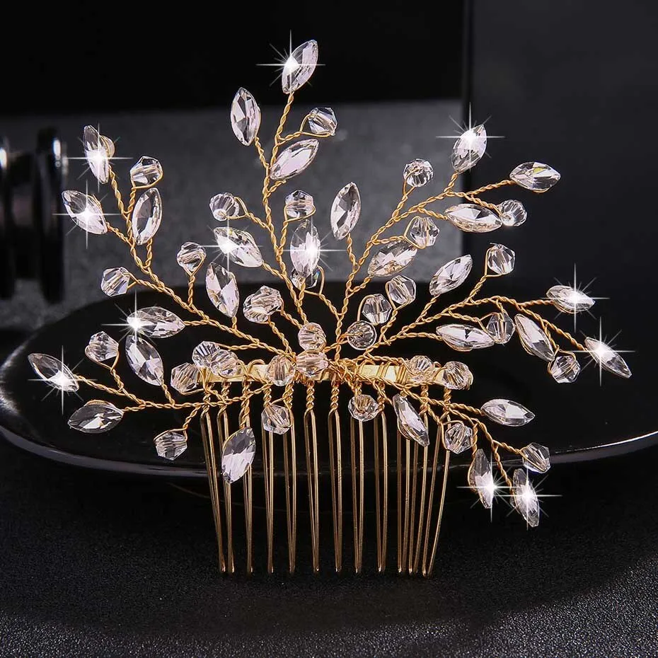 Miallo Wedding Crystal Peals Hair Combs Bridal Hair Clips Accessories Jewelry Handmade Women Head Ornaments Headpieces for Bride