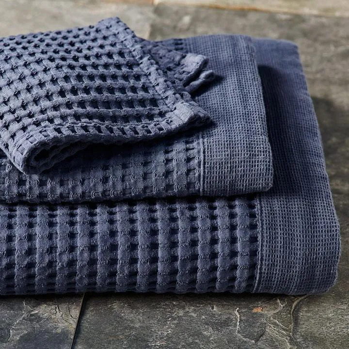 Midnight Blue Towel Set in Gift Bag, Modern Style