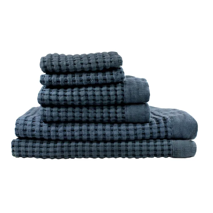 Midnight Blue Towel Set in Gift Bag, Modern Style