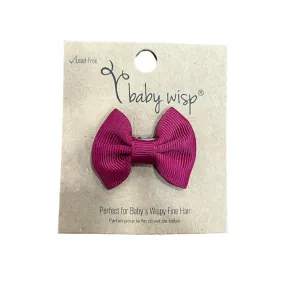 Mini Latch Wisp Clip Classic Fan Out Ribbon Bow in Burgundy