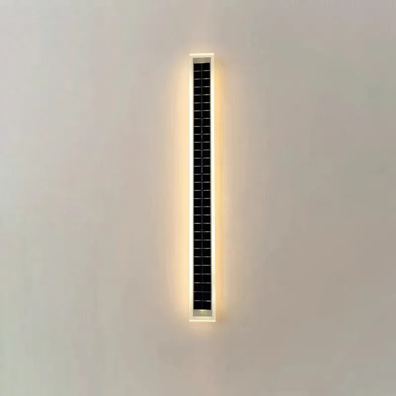 Minimalist Outdoor Solar Rectangular Strip Waterproof Patio LED Wall Sconce Lamp