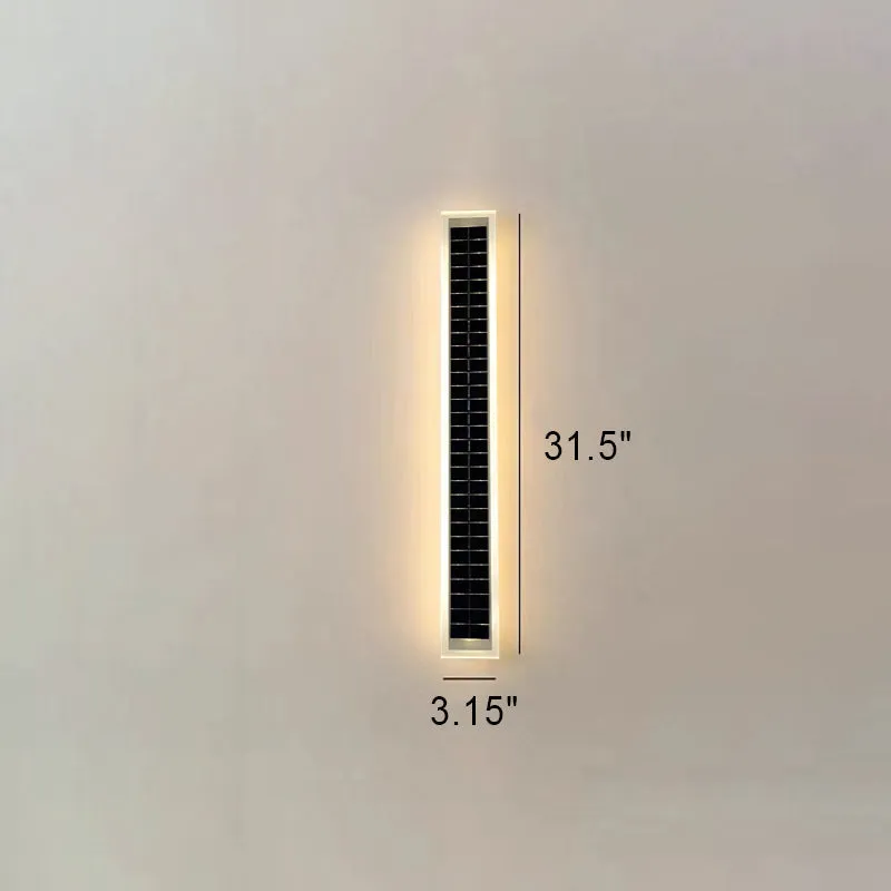 Minimalist Outdoor Solar Rectangular Strip Waterproof Patio LED Wall Sconce Lamp