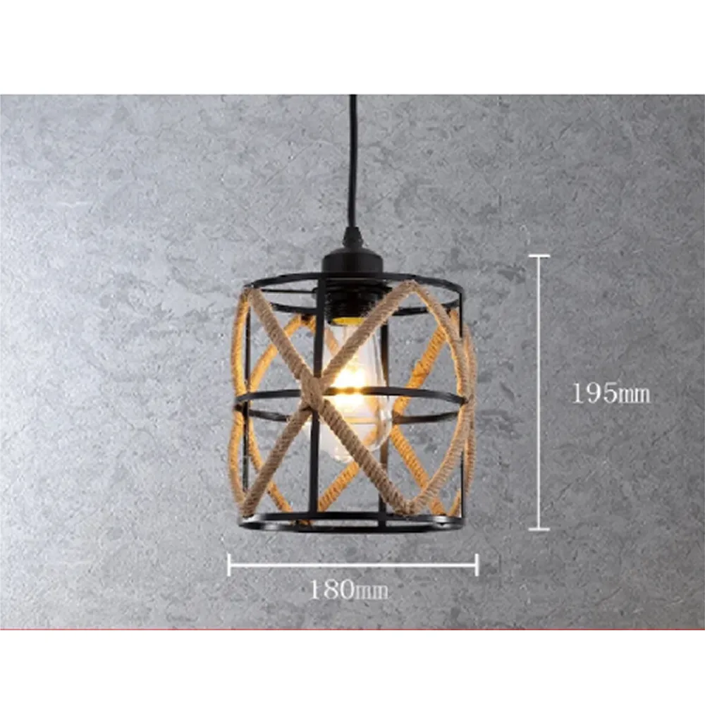 Modern Nordic Metal Shade Rope Pendant Light Q24-10-28