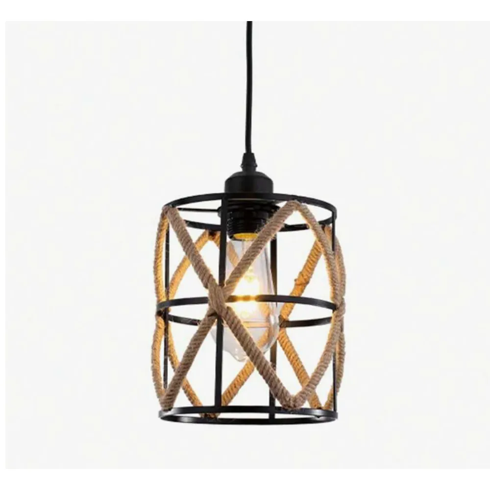 Modern Nordic Metal Shade Rope Pendant Light Q24-10-28