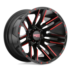 Moto Metal MO978 Razor 20X10 5X139.7 -24 mm Satin Black Machined Red Tint