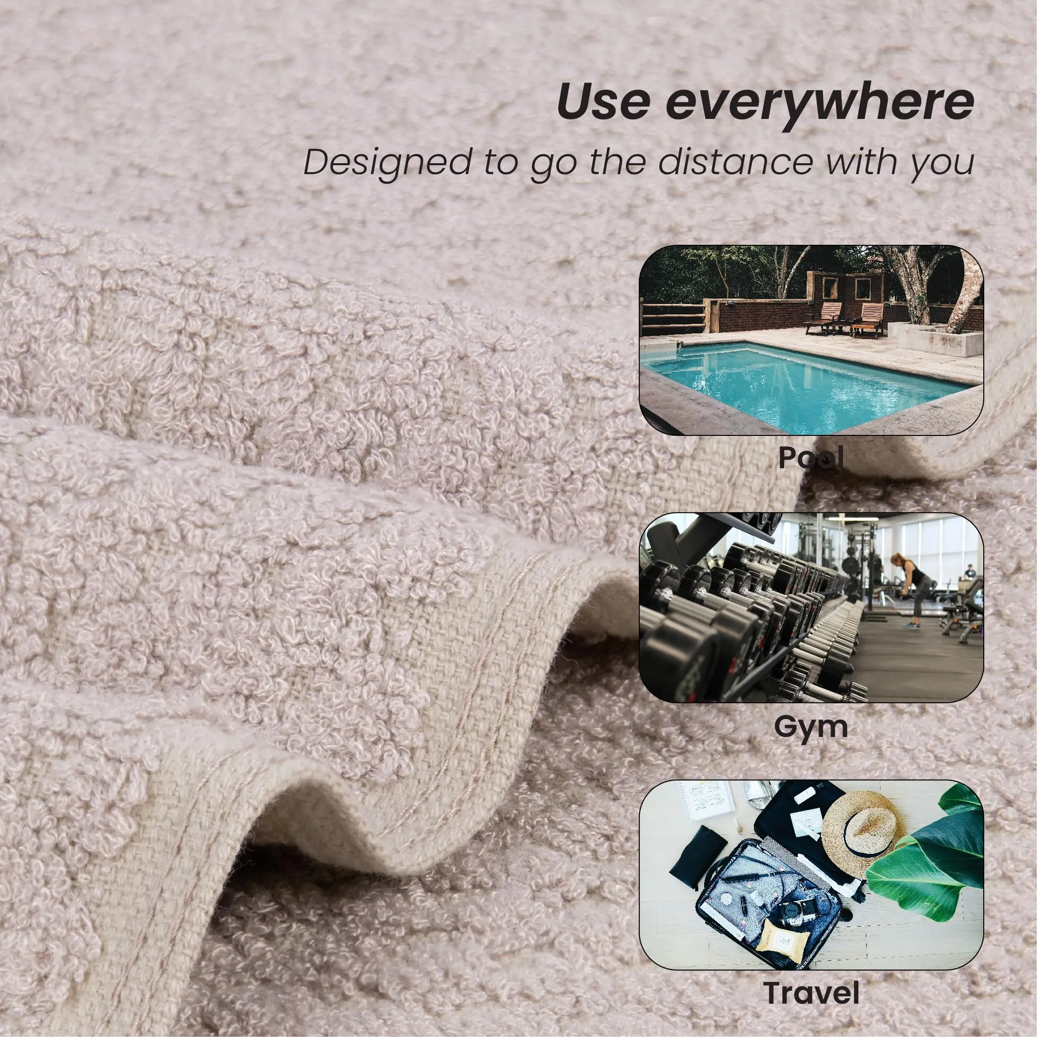 Mush Hearth & Haven Bamboo Towels for Bath Large Size | 450 GSM Bamboo Bath Towel for Men & Women | Soft, Highly Absorbent & Quick Dry | Pack of 2, 70 X 140 cms (Slate Grey & Moss Green)