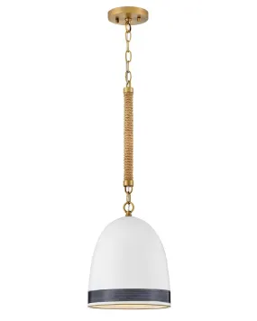 Nash LED Pendant in Heritage Brass with Black accents