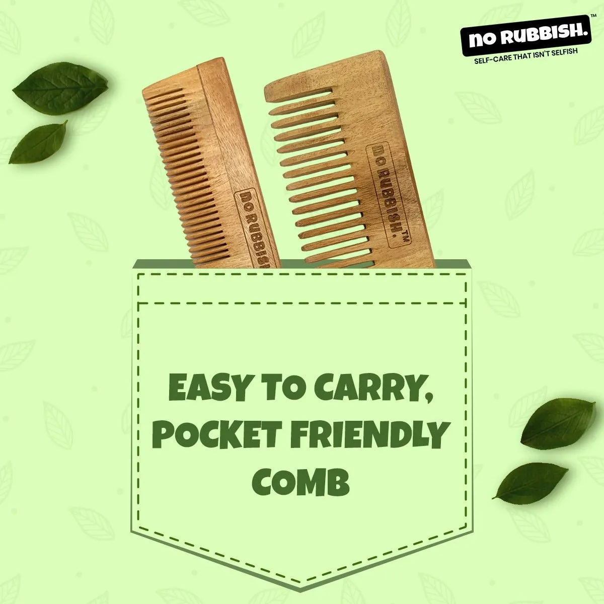 Neem Wooden Comb (Pack of 3) | Infused with Neem and Tulsi