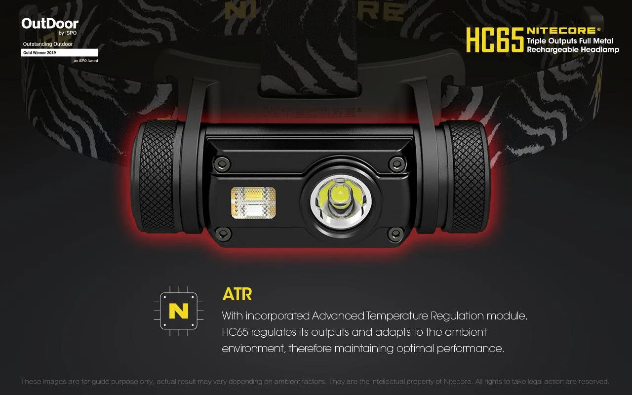 NITECORE HC65 H/LAMP 3400MAH BATTERY  USB CABLE