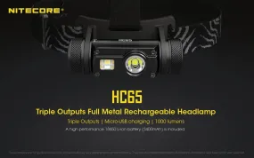 NITECORE HC65 H/LAMP 3400MAH BATTERY  USB CABLE