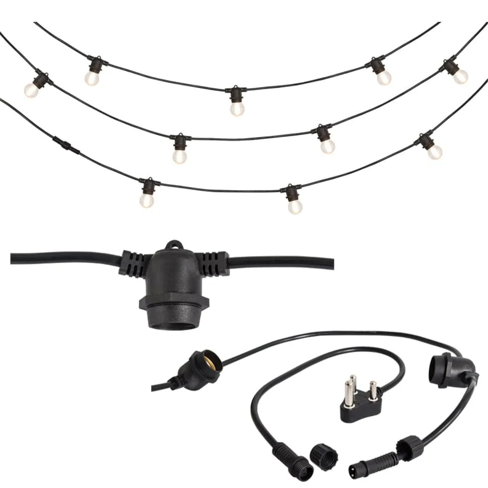 Outdoor Aluminium String Lights Black