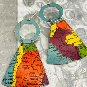 Peru & Argentina Small Fans Tin Earrings