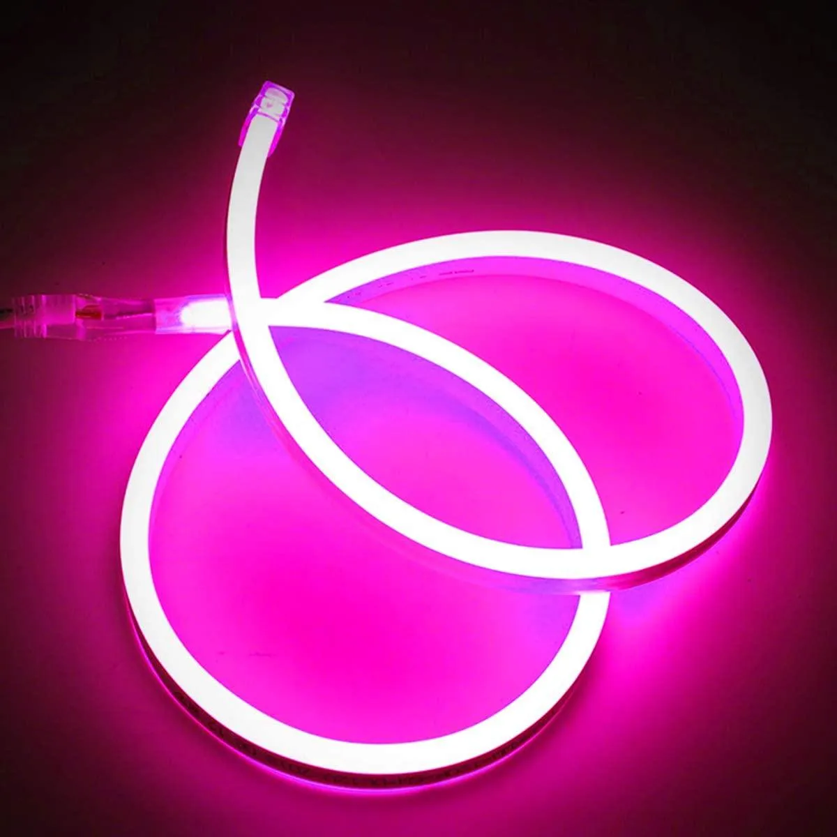 Pink LED Neon Flex 220V 240V 8x16mm 120LEDs/m IP65 Waterproof with UK Plug