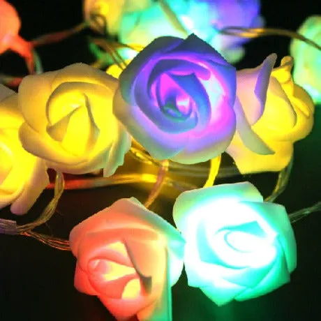 Pink LED Rose Flower String Lights