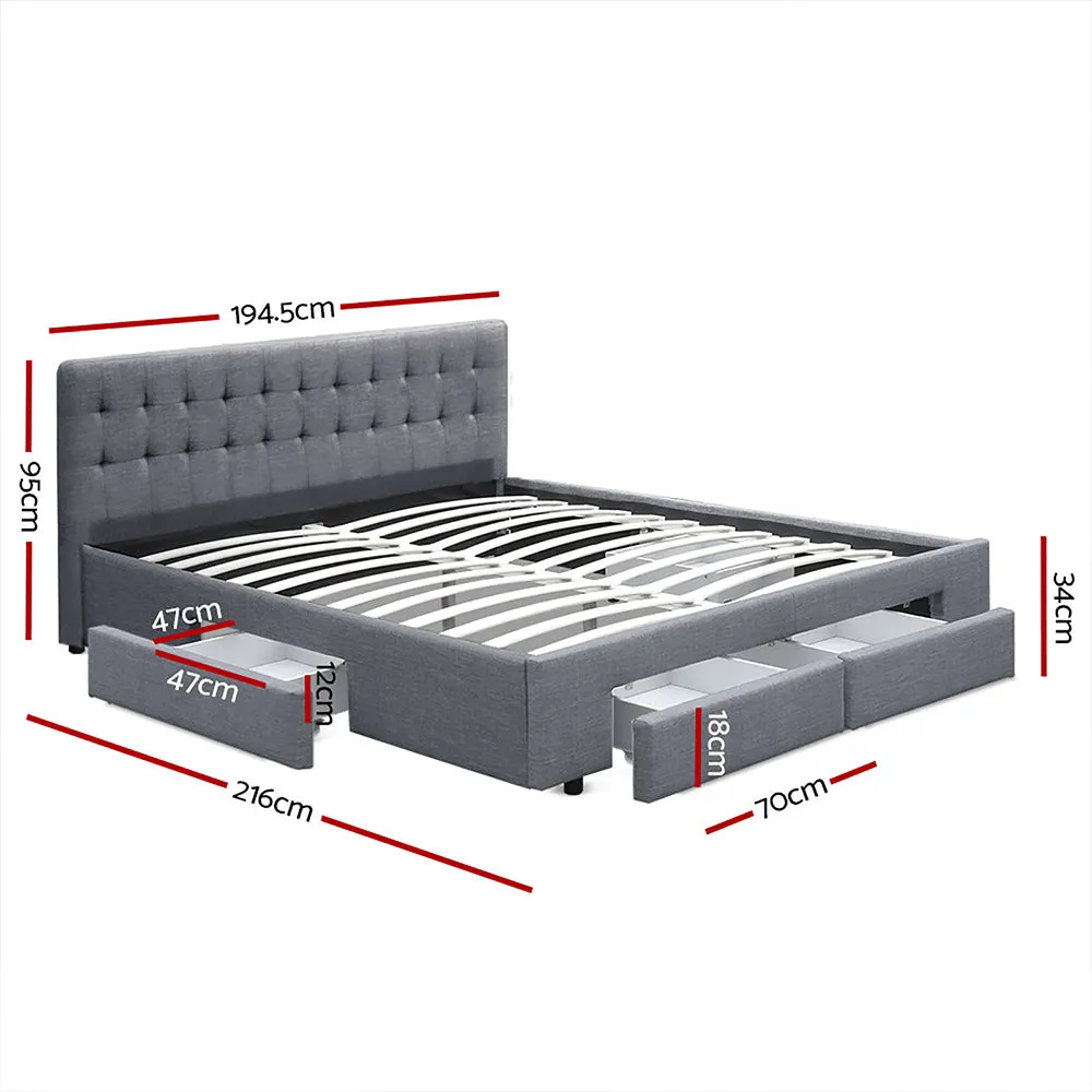 Pluto Bed & Mattress Package - Grey King