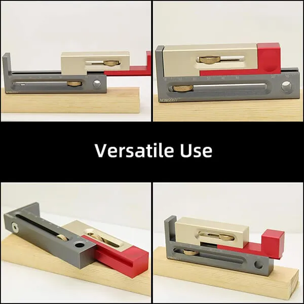 Precision Kerfmaker Table Saw Slot Adjuster Mortise and Tenon Tool Woodworking Movable Measuring Block