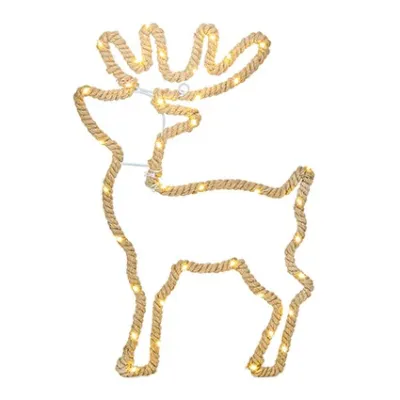 Premier LED Reindeer Hemp Rope Motif 45cm