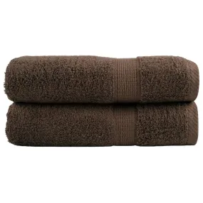 Premium Bath Towels 2pcs Brown 100x150cm 600gsm 100% Cotton