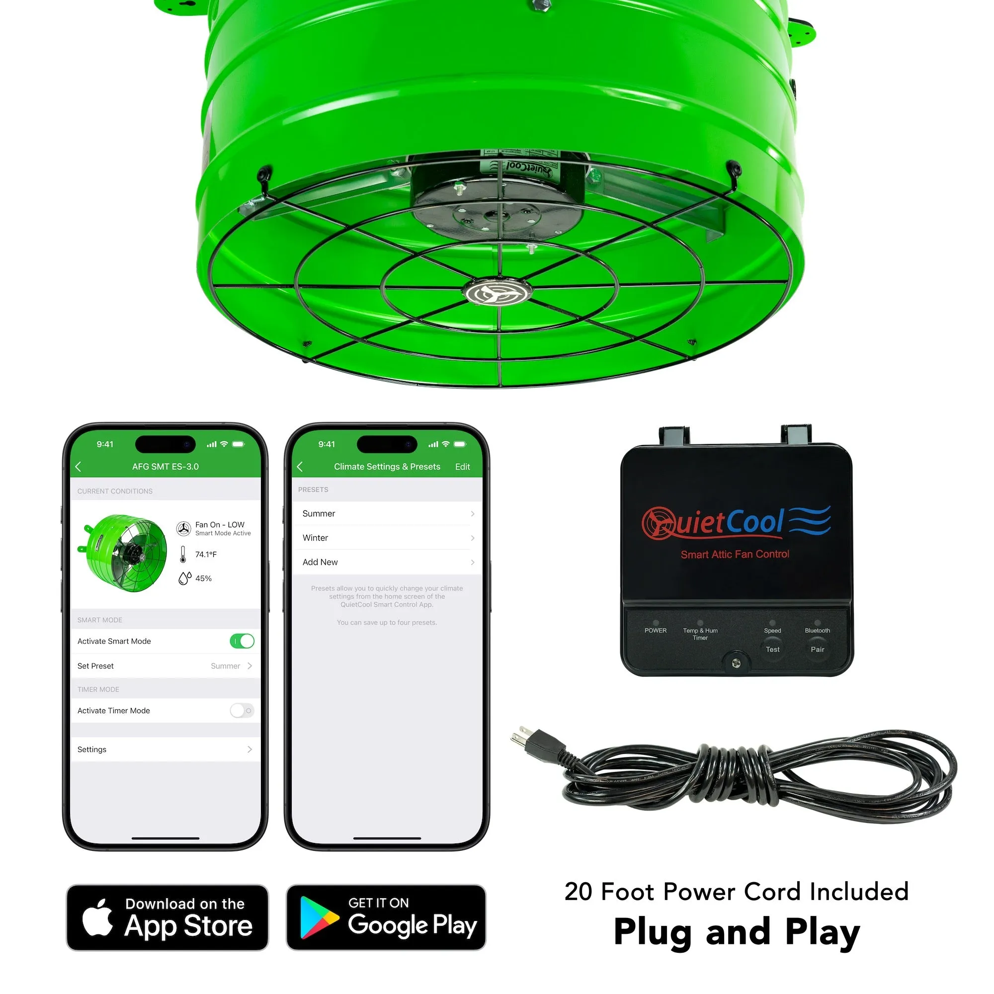 QuietCool Smart App Controlled Attic Gable Fan