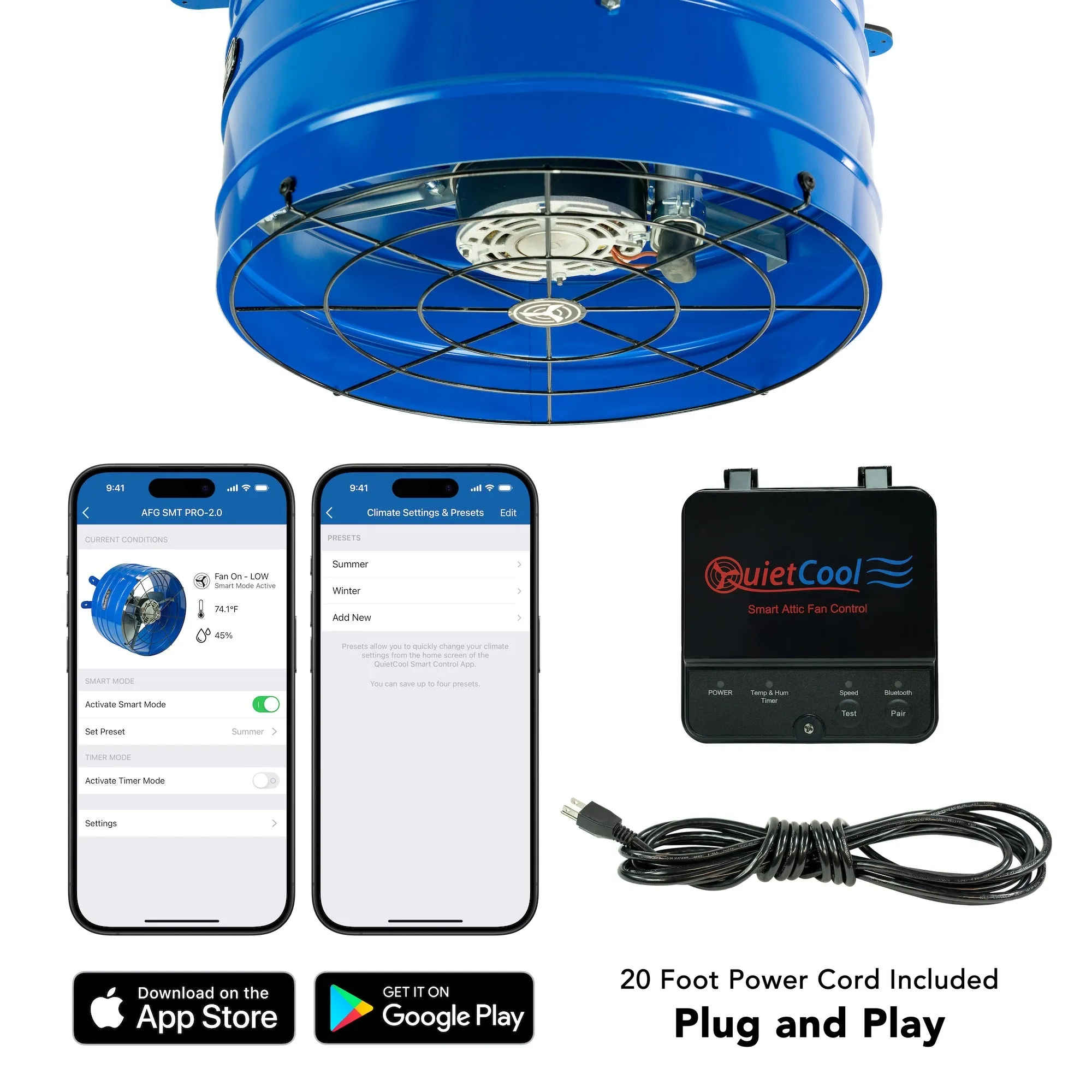 QuietCool Smart App Controlled Attic Gable Fan