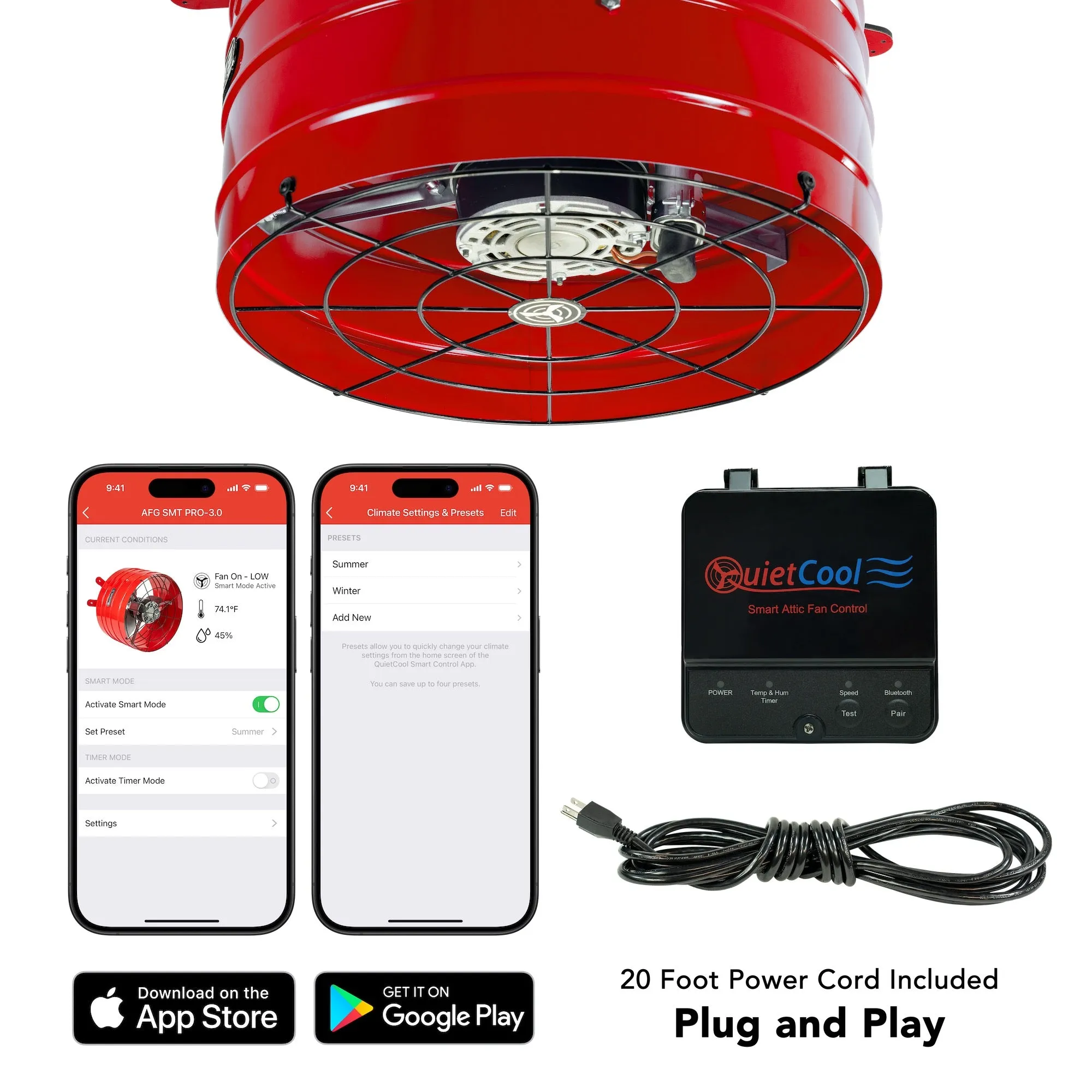 QuietCool Smart App Controlled Attic Gable Fan