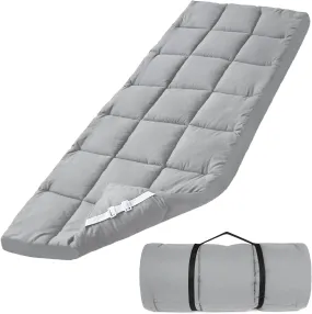 Quilted Cot Mattress Topper - 75" x 30", Soft and Thicker Cot Pad Only, for Camping Cot/Rv Bunk/Narrow Twin Beds, Grey