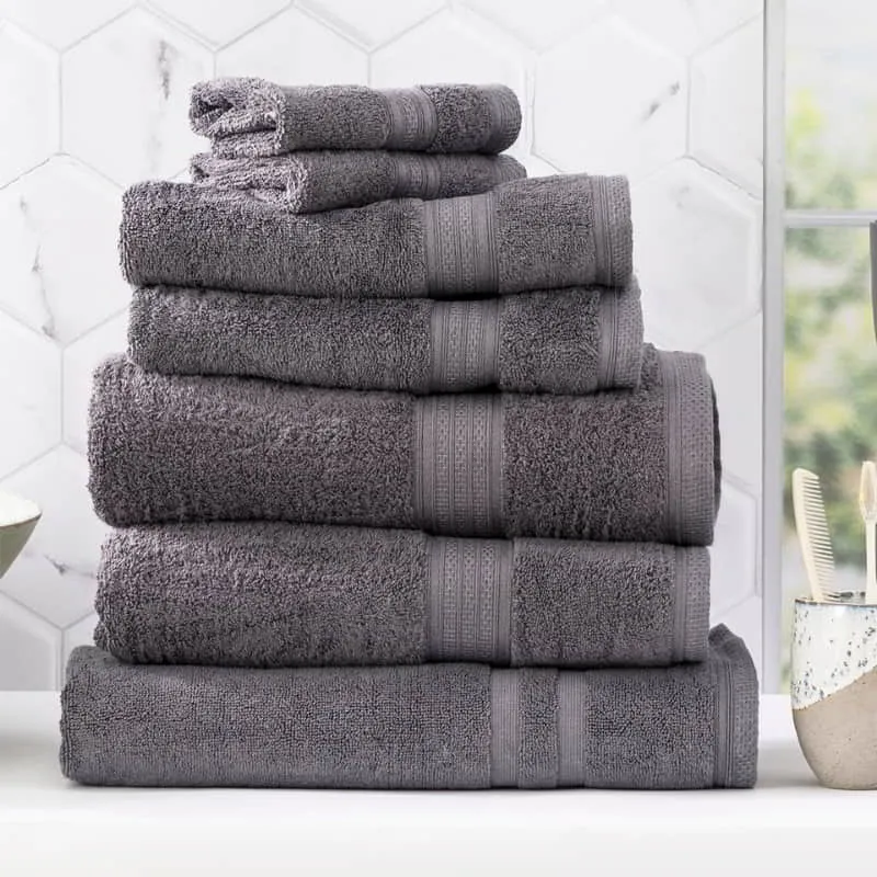 Renee Taylor Stella 7 Piece Charcoal Towel Pack