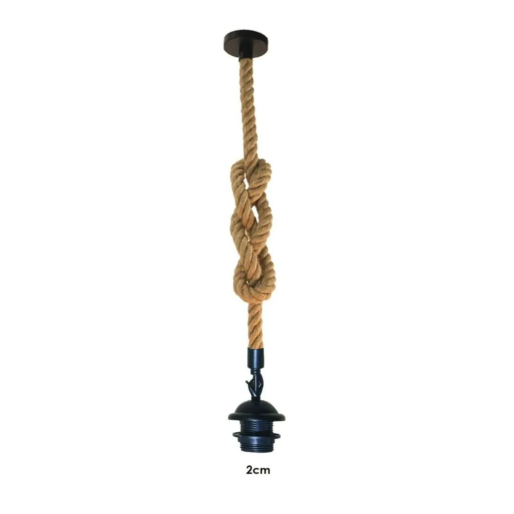 Retro Hemp Rope Iron Pendant Hanging Set