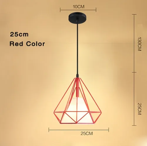 Retro Industrial Chandelier Russian Attic Cage Diamond-shaped Hemp Rope Dining Room Living Kitchen Bedroom Black Rope Lamp