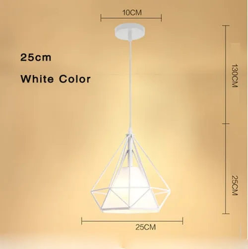 Retro Industrial Chandelier Russian Attic Cage Diamond-shaped Hemp Rope Dining Room Living Kitchen Bedroom Black Rope Lamp