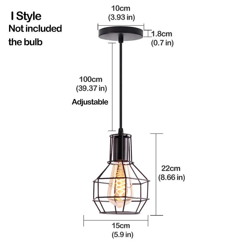 Retro Industrial Chandelier Russian Attic Cage Diamond-shaped Hemp Rope Dining Room Living Kitchen Bedroom Black Rope Lamp