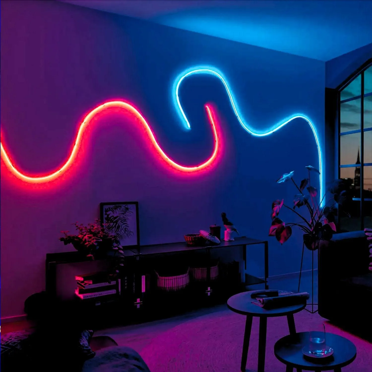 RGB Neon Flex Rope Light DC 24V 8x18mm IP65 Waterproof with Music Controller 10 Metre Kit