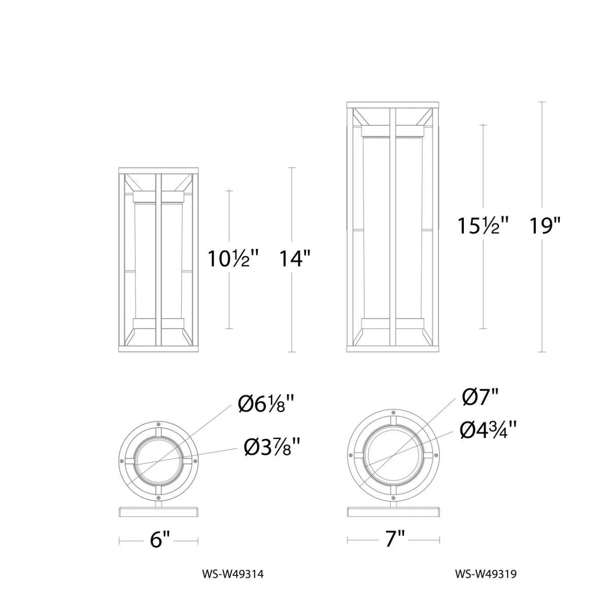 Roslyn 19 in. LED Outdoor Wall Sconce Black Finish