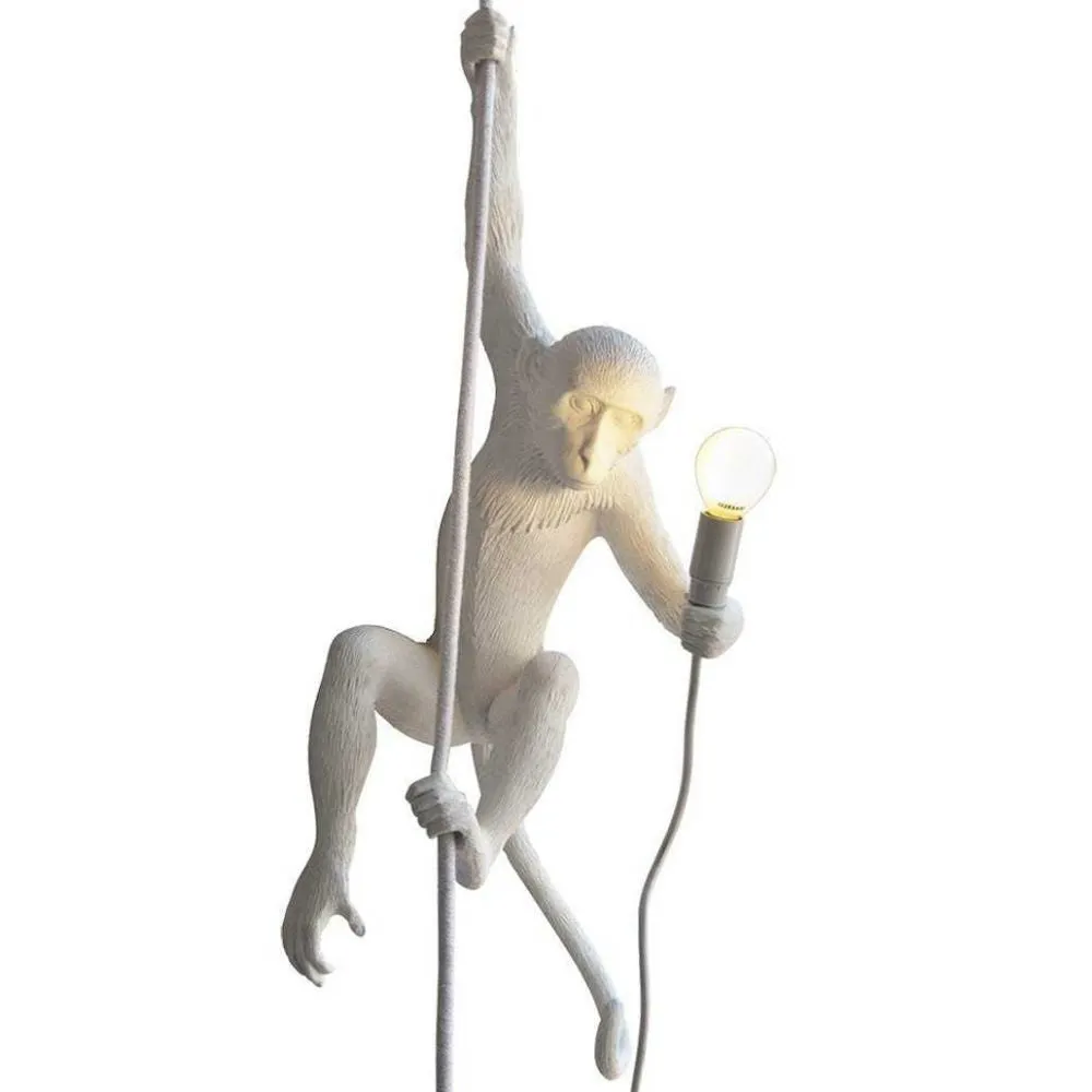 Seletti Monkey Lamp With Rope ceiling lamp white