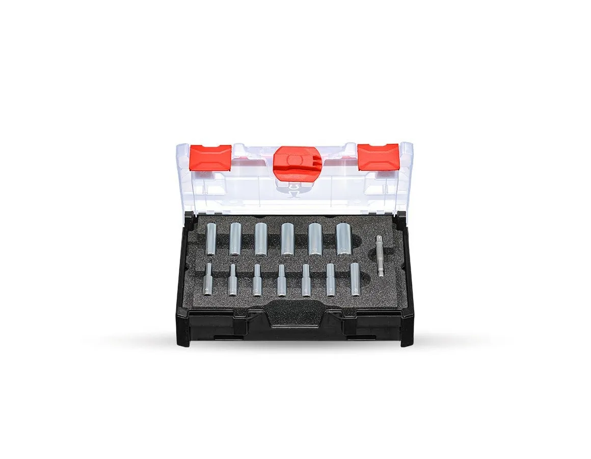 Socket wrench set 1/4 long in STRAUSSbox mini