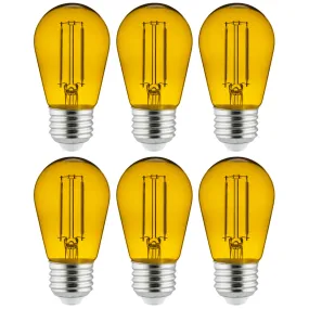 Sunlite 40978-SU - 2 Watt S14 LED Filament Transparent Sign Bulb - Yellow - Pack of 6