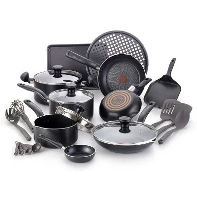 T-fal Simply Cook Nonstick Cookware, 20pc Set, Black