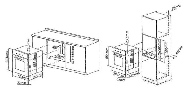 Tecno Uno UPO 63 Built-In Oven Stainless Steel 56L