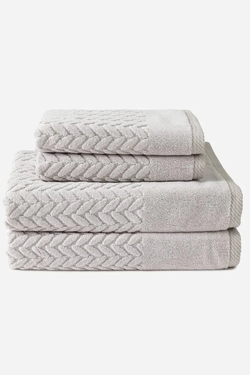 Texere 100% Organic Cotton Cable Knit Jacquard Towel Set