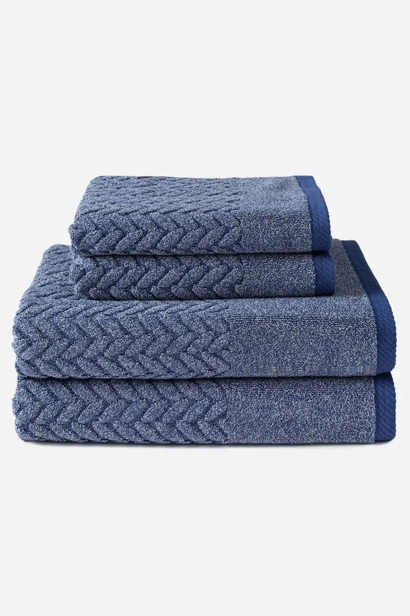 Texere 100% Organic Cotton Cable Knit Jacquard Towel Set