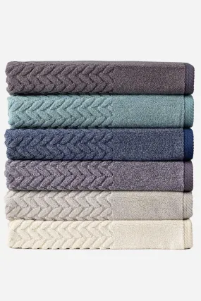 Texere 100% Organic Cotton Cable Knit Jacquard Towel Set