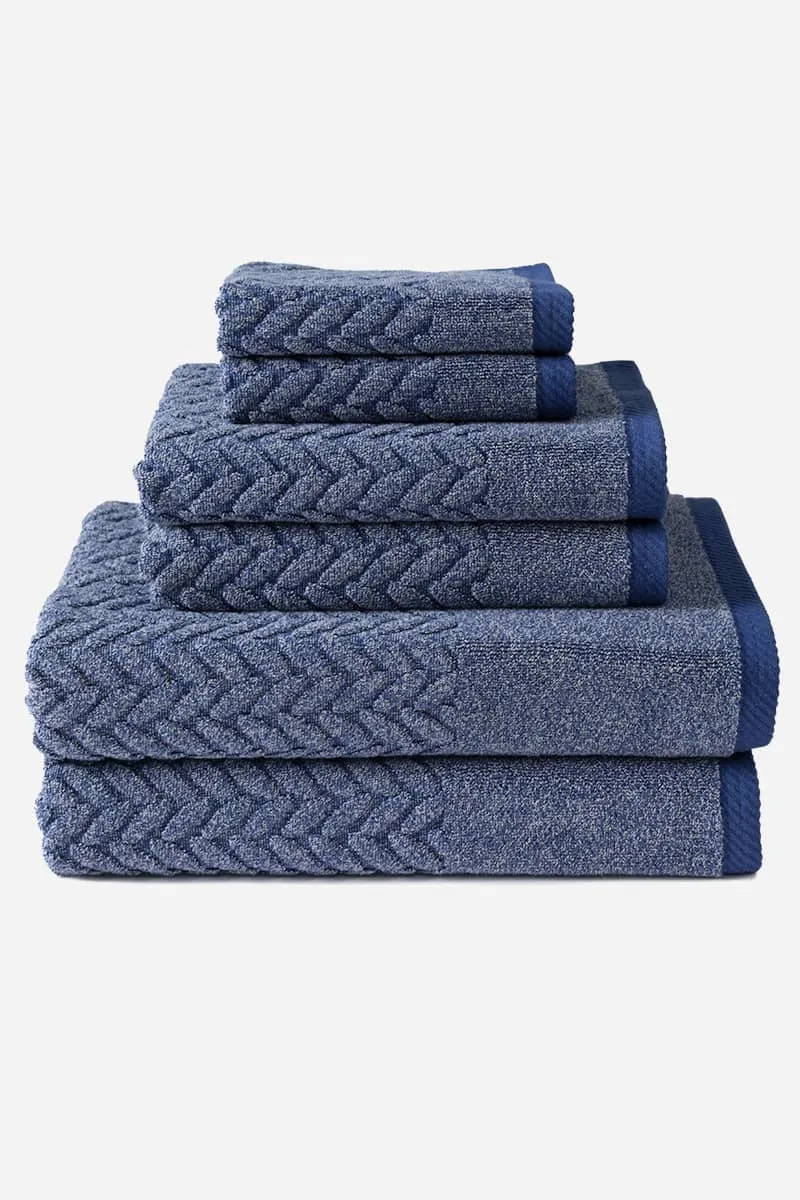 Texere 100% Organic Cotton Cable Knit Jacquard Towel Set