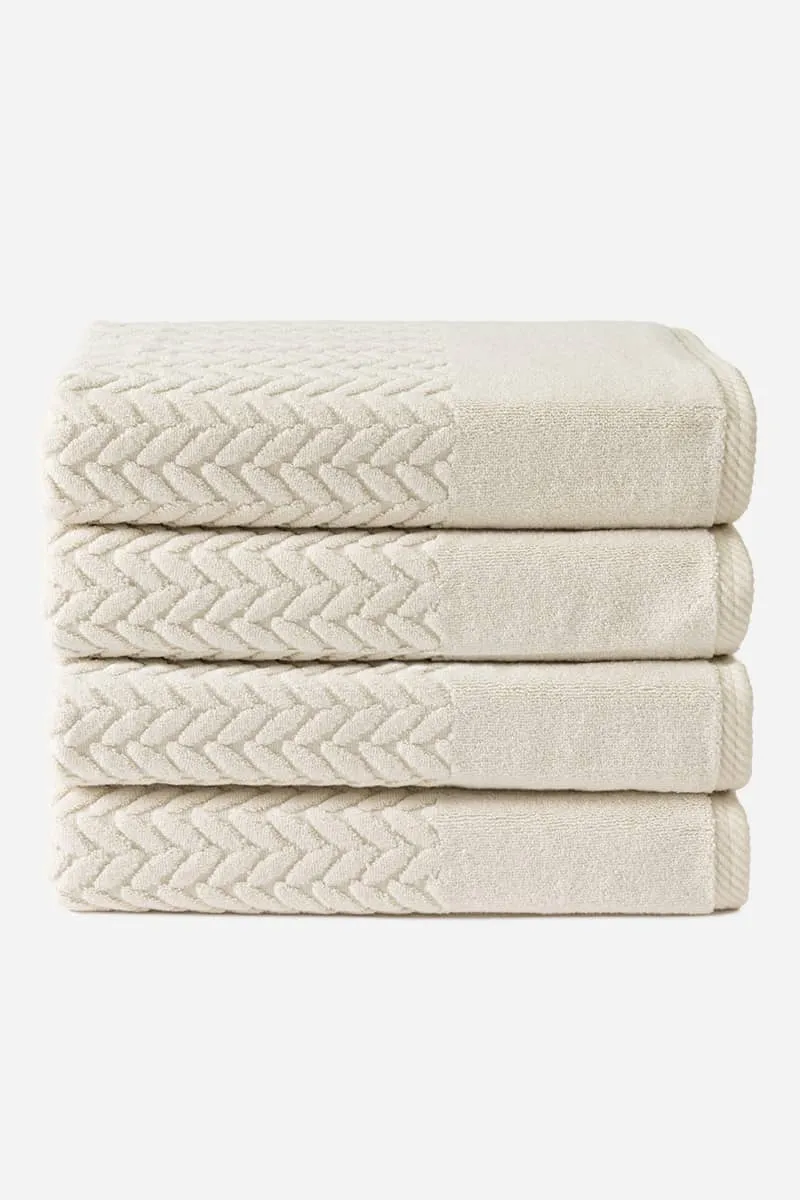 Texere 100% Organic Cotton Cable Knit Jacquard Towel Set