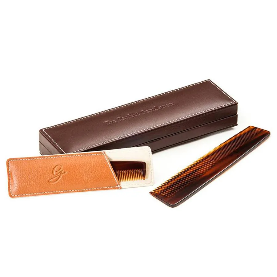 The Perfect Gentleman Luxury Comb Set in Deluxe Leather Case