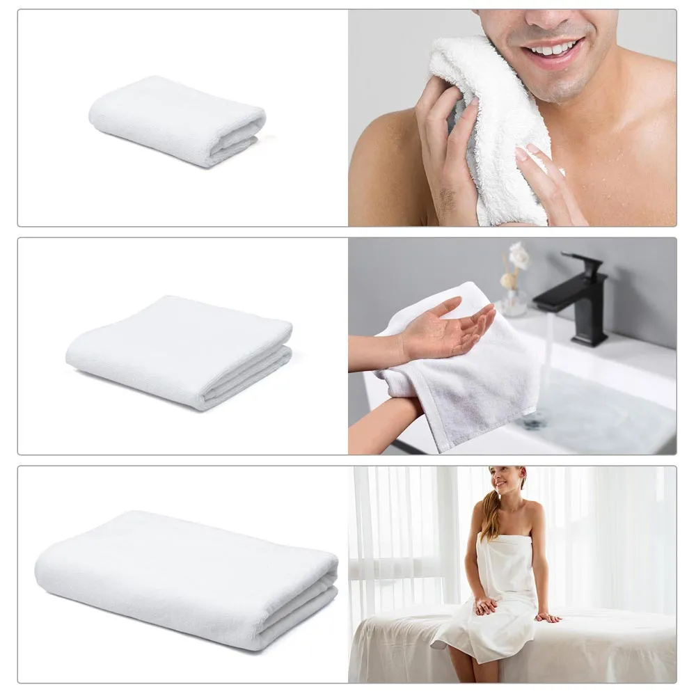 TheLAShop 3Pcs Bathtub Towel Sets White Hotel Towel Hand Face