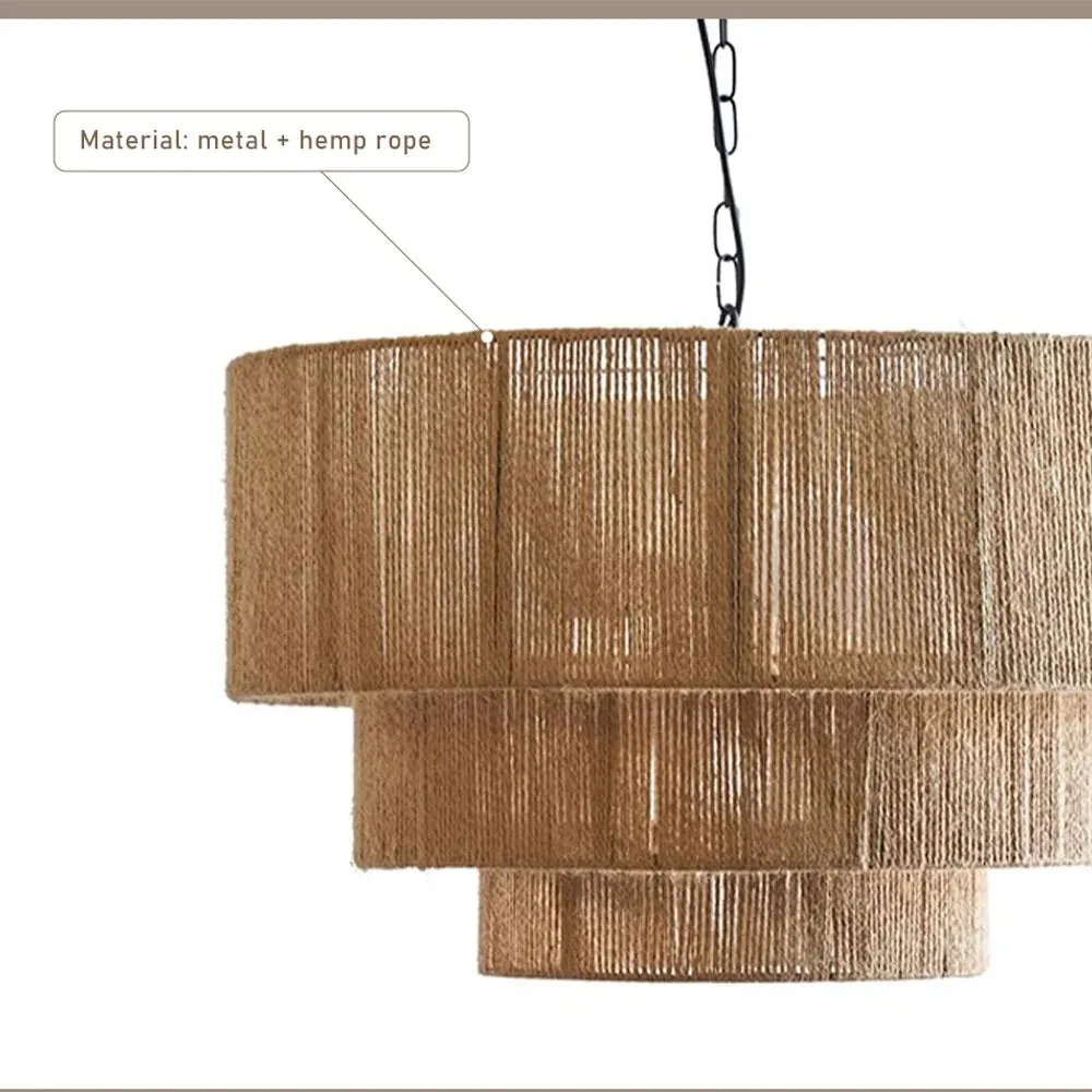 Three Tiers Hemp Rope Chandelier