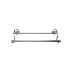 Top Knobs ED11BSNE Edwardian Bath Towel Bar 30 Inch Double - Ribbon Bplate Brushed Satin Nickel