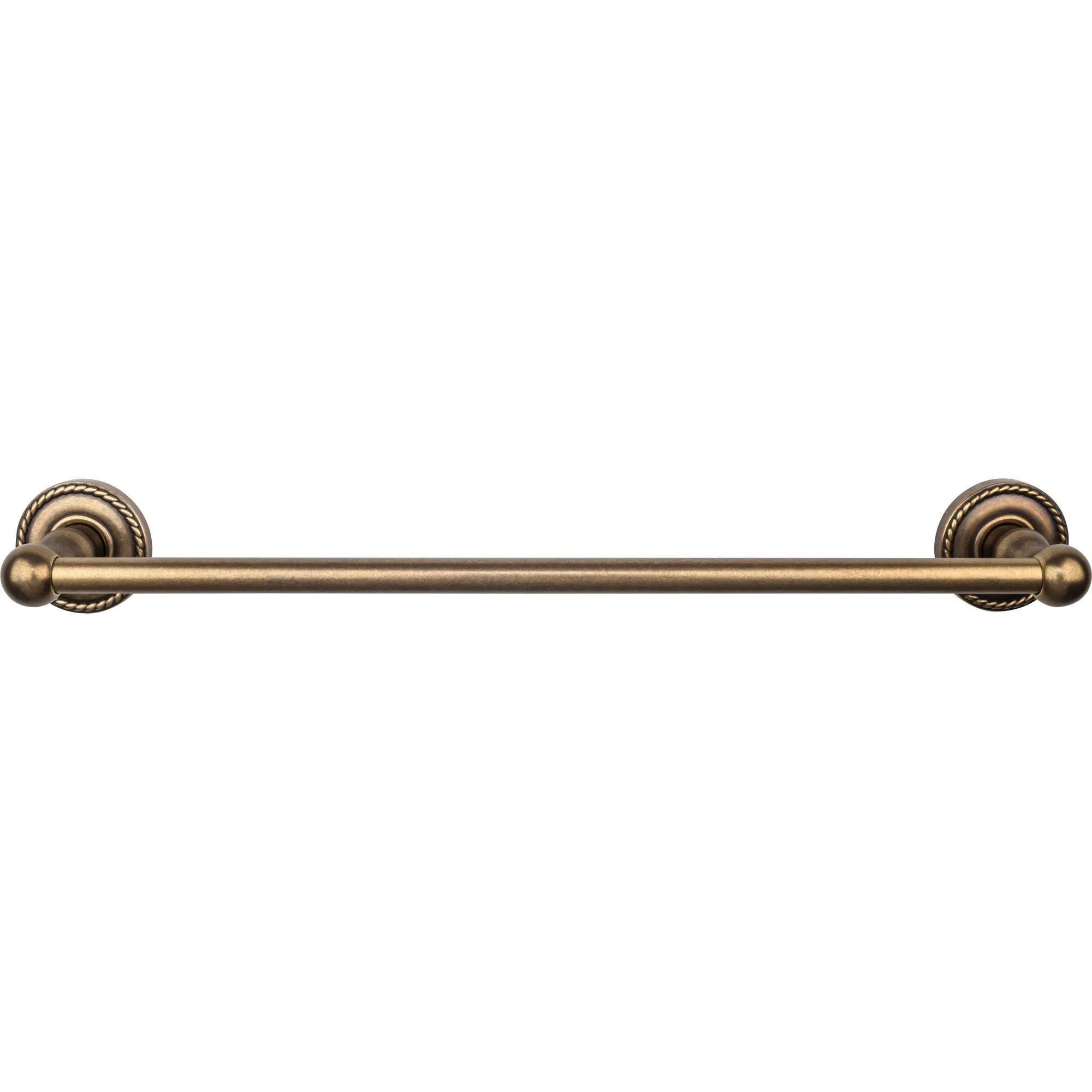 Top Knobs ED6GBZF Edwardian Bath Towel Bar 18 In. Single - Rope Backplate German Bronze