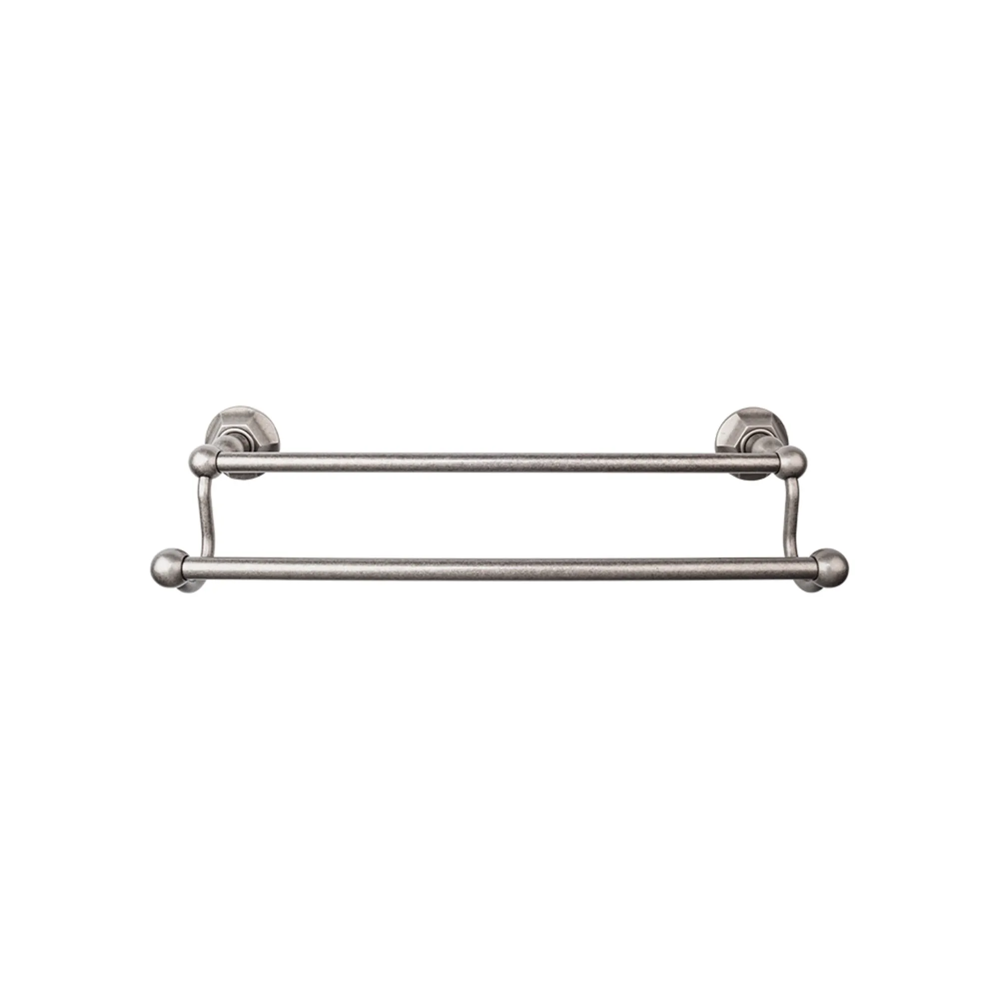 Top Knobs ED9APB Edwardian Bath Towel Bar 24 Inch Double - Hex Backplate Antique Pewter