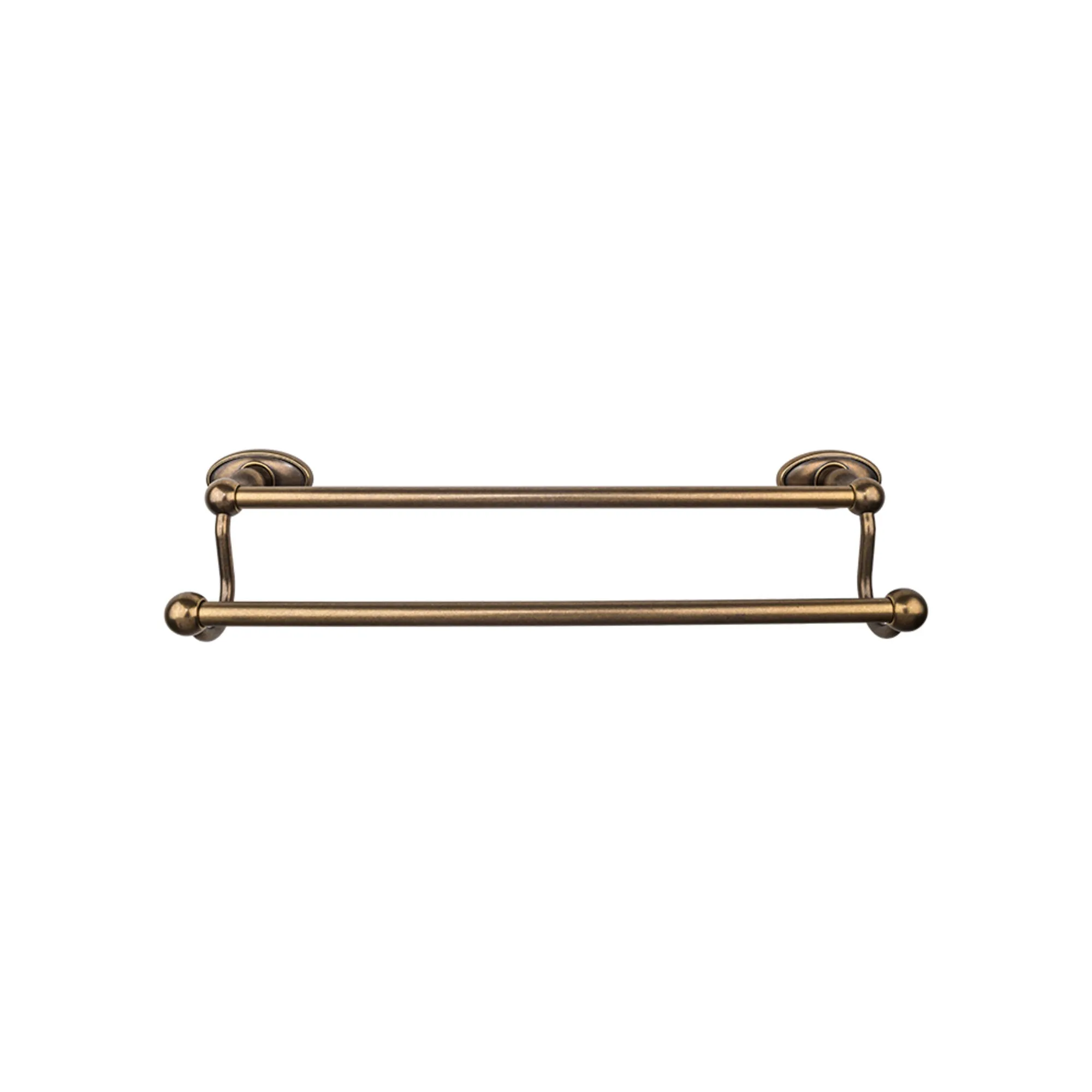 Top Knobs ED9GBZC Edwardian Bath Towel Bar 24 In. Double - Oval Backplate German Bronze